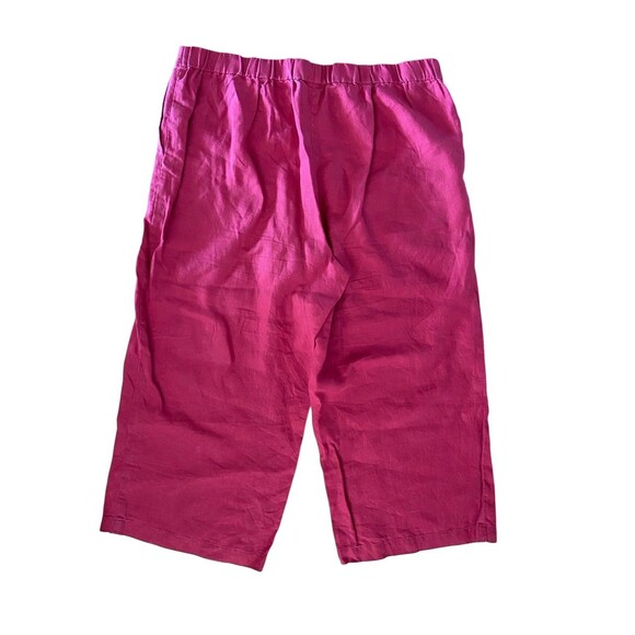 J Jill 100% Linen Wide Leg Pull On Crop Pants Size XL Nantucket Red Lagonlook - Picture 3 of 9